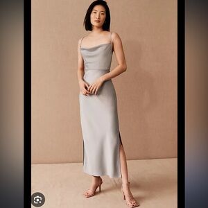 BHLDN Cali Satin Charmeuse Midi Dress
